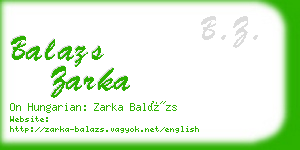 balazs zarka business card